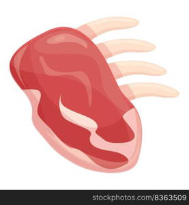 Beef raw meat icon cartoon vector. Pork food. Fresh protein. Beef raw meat icon cartoon vector. Pork food