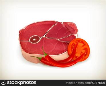 Beef steak with vegetables vector