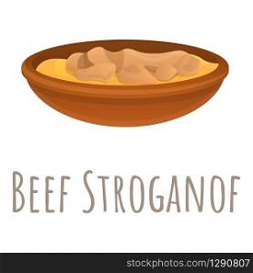 Beef stroganof icon. Cartoon of beef stroganof vector icon for web design isolated on white background. Beef stroganof icon, cartoon style