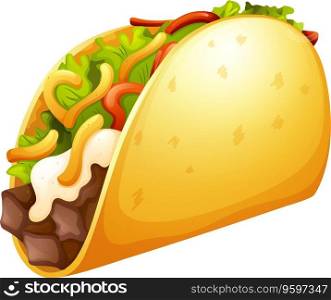 Beef taco with vegetables vector image