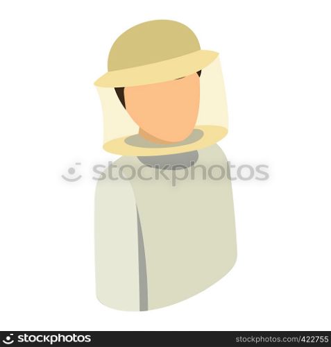 Beekeeper isometric 3d icon. Single character in protective hat on a white background. Beekeeper isometric 3d icon