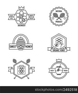 Beekeeping and apiculture vector badges, labels and logo. Food sweet, insect and cell, honeycomb and flower, vector illustration. Beekeeping and apiculture vector badges, labels logo