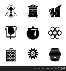 Beekeeping icons set. Simple illustration of 9 beekeeping vector icons for web. Beekeeping icons set, simple style