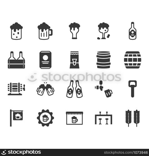 Beer and alcohol related icon and symbol set