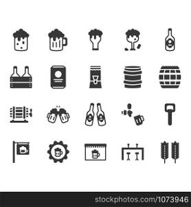 Beer and alcohol related icon and symbol set