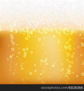 Beer Background Texture With Foam And Vubbles. Macro Of Frefreshing Beer. Vector Illustration. Beer Background Texture With Foam And Vubbles. Macro Of Frefreshing Beer.