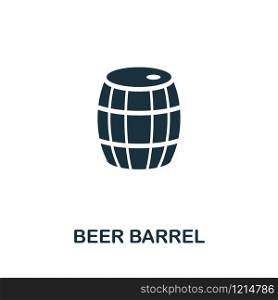 Beer Barrel icon vector illustration. Creative sign from oktoberfest icons collection. Filled flat Beer Barrel icon for computer and mobile. Symbol, logo vector graphics.. Beer Barrel vector icon symbol. Creative sign from oktoberfest icons collection. Filled flat Beer Barrel icon for computer and mobile