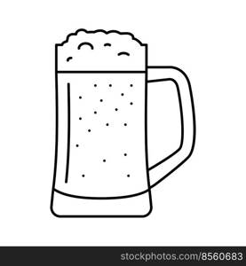 beer beverage drink line icon vector. beer beverage drink sign. isolated contour symbol black illustration. beer beverage drink line icon vector illustration