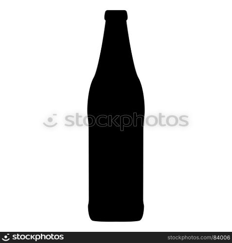 Beer bottle black icon .