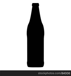 Beer bottle black icon .