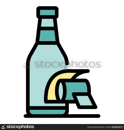 Beer bottle factory icon outline vector. Tank drink. Bottle alcohol color flat. Beer bottle factory icon vector flat