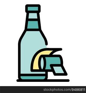 Beer bottle factory icon outline vector. Tank drink. Bottle alcohol color flat. Beer bottle factory icon vector flat