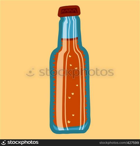 Beer bottle icon. Hand drawn illustration of beer bottle vector icon for web design. Beer bottle icon, hand drawn style