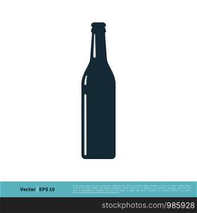 Beer Bottle Icon Vector Logo Template Illustration Design. Vector EPS 10.