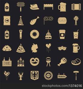 Beer bottle icons set. Simple style of 36 beer bottle vector icons for web for any design. Beer bottle icons set, simple style
