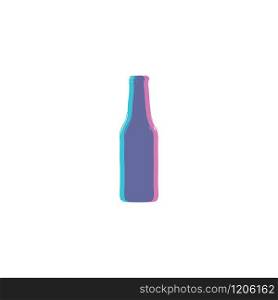 Beer bottle vector icon. Glass bottle symbol for your web site, logo design.