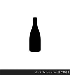Beer Bottle vector icon. Simple flat symbol on white background. Beer bottle Icon