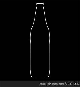 Beer bottle white icon .