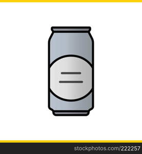 Beer can color icon. Aluminium can. Isolated vector illustration. Beer can color icon