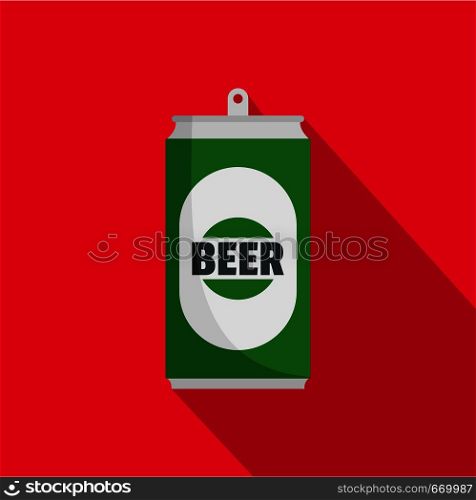 Beer can icon. Flat illustration of beer can vector icon for web. Beer can icon, flat style.