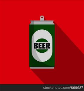 Beer can icon. Flat illustration of beer can vector icon for web. Beer can icon, flat style.