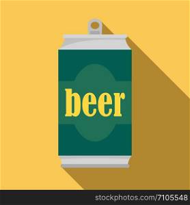 Beer can icon. Flat illustration of beer can vector icon for web design. Beer can icon, flat style