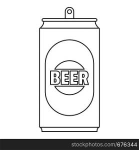 Beer can icon. Outline illustration of beer can vector icon for web. Beer can icon, outline style.