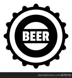 Beer cap icon. Simple illustration of beer cap vector icon for web. Beer cap icon, simple style.