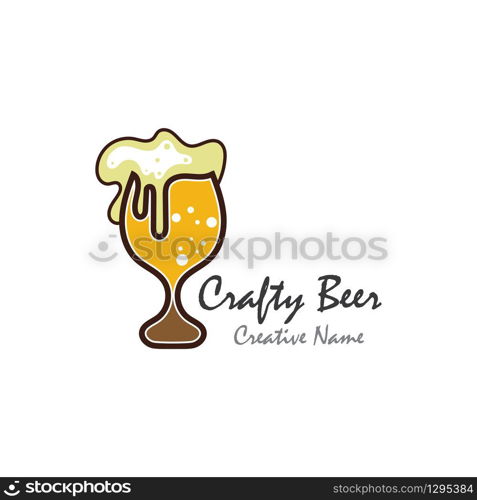 Beer craft with foam vector illustration design template