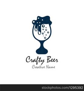Beer craft with foam vector illustration design template