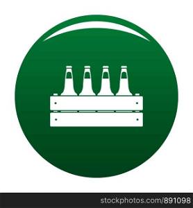 Beer crate icon. Simple illustration of beer crate vector icon for any design green. Beer crate icon vector green