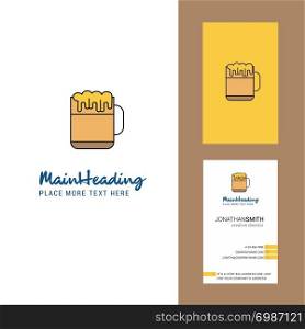 Beer Creative Logo and business card. vertical Design Vector