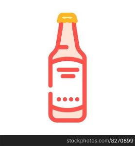beer drink bottle color icon vector. beer drink bottle sign. isolated symbol illustration. beer drink bottle color icon vector illustration