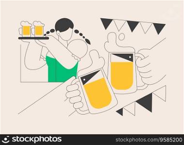 Beer fest abstract concept vector illustration. Street brewing, beer and music festival, outdoor fun, craft drink, street party, social event, enjoy entertainment abstract metaphor.. Beer fest abstract concept vector illustration.