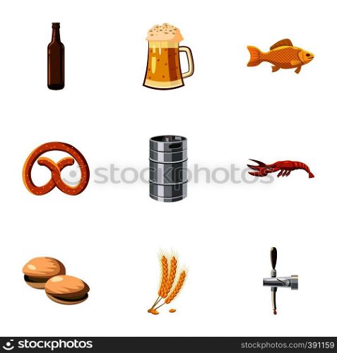 Beer fest icons set. Cartoon illustration of 9 beer fest vector icons for web. Beer fest icons set, cartoon style
