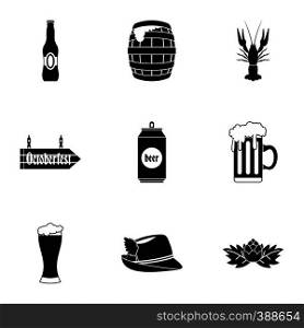 Beer fest icons set. Simple illustration of 9 beer fest vector icons for web. Beer fest icons set, simple style