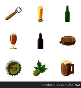 Beer festival icons set. Cartoon illustration of 9 beer festival vector icons for web. Beer festival icons set, cartoon style
