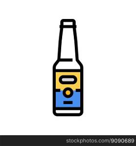 beer glass bottle color icon vector. beer glass bottle sign. isolated symbol illustration. beer glass bottle color icon vector illustration