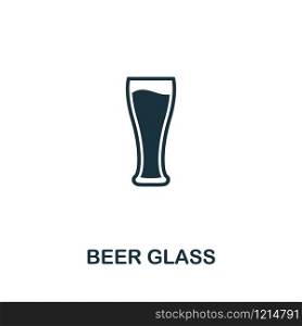 Beer Glass icon vector illustration. Creative sign from oktoberfest icons collection. Filled flat Beer Glass icon for computer and mobile. Symbol, logo vector graphics.. Beer Glass vector icon symbol. Creative sign from oktoberfest icons collection. Filled flat Beer Glass icon for computer and mobile