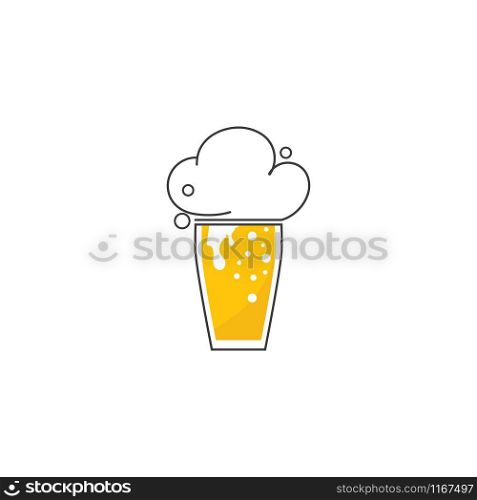 Beer glass oktoberfest logo template