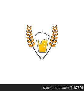 Beer glass oktoberfest logo template