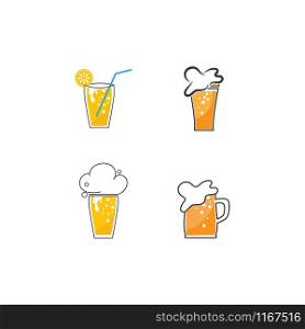 Beer glass oktoberfest logo template
