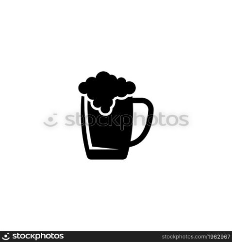 Beer glass vector icon. Simple flat symbol on white background. Beer glass vector icon