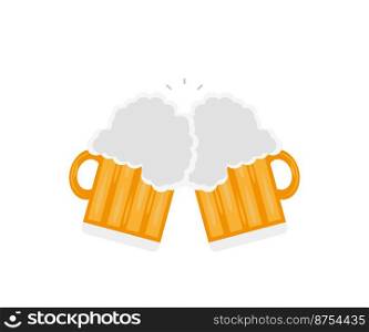 Beer glasses. Illustration in flat style. Beer glasses icon. Vector illustration