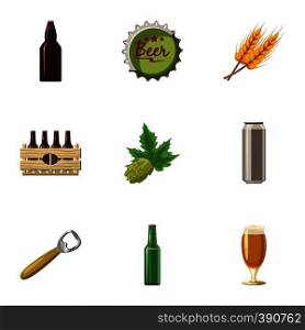 Beer holiday icons set. Cartoon illustration of 9 beer holiday vector icons for web. Beer holiday icons set, cartoon style