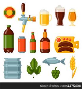 Beer icon and objects set for design. Beer icon and objects set for design.