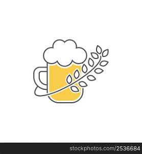Beer icon logo design illustration template