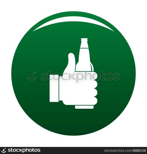 Beer icon. Simple illustration of beer vector icon for any design green. Beer icon vector green