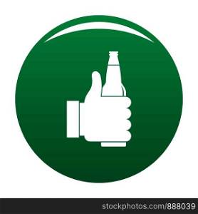 Beer icon. Simple illustration of beer vector icon for any design green. Beer icon vector green