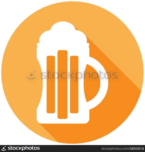 Beer icon with a long shadow